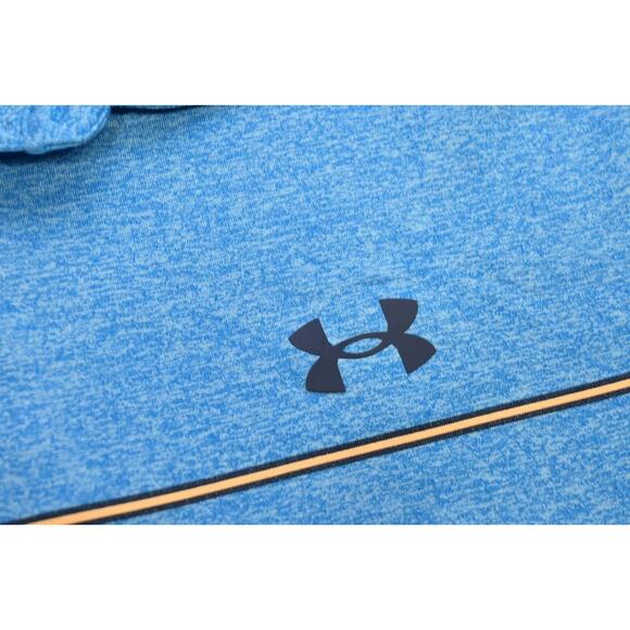 Under Armour Playoff Golf Polo Marled Blue Athletic Golf Shirt Mens Size Large - Picture 7 of 10